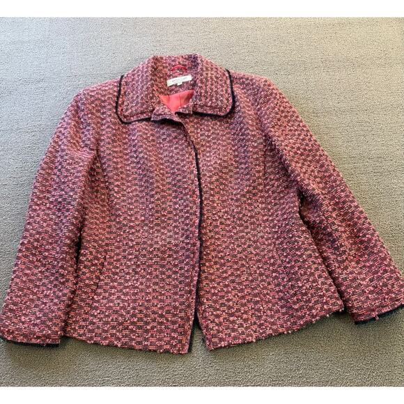 Emanuel Ungaro Size 14 Womens Pink Tweed Blazer Jacket - Picture 1 of 16